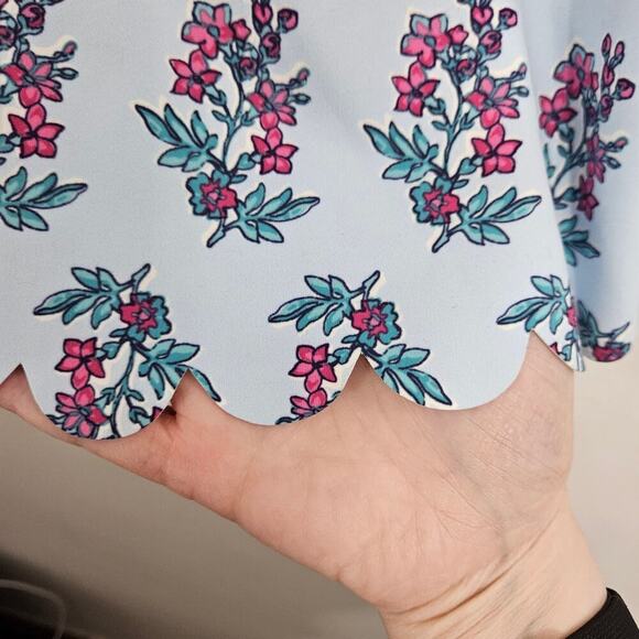 J.Crew Scalloped Light Blue Floral Active Skort. Size XXL - Picture 6 of 8